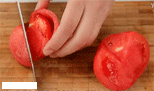 【红烧茄子】番茄的切法
